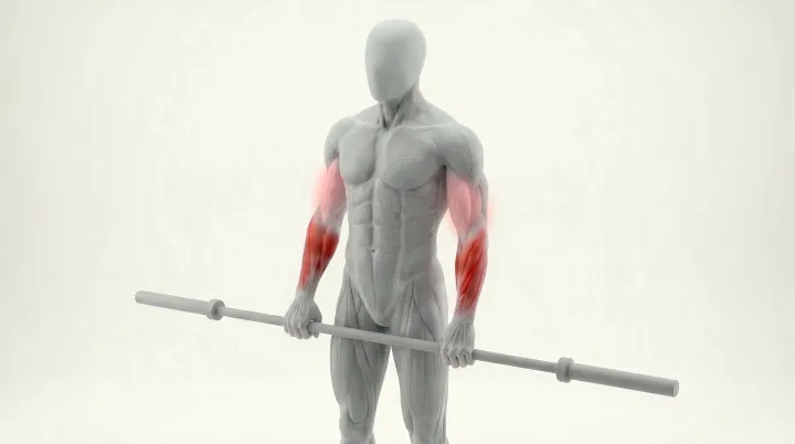 Form animation: Reverse-grip barbell curl