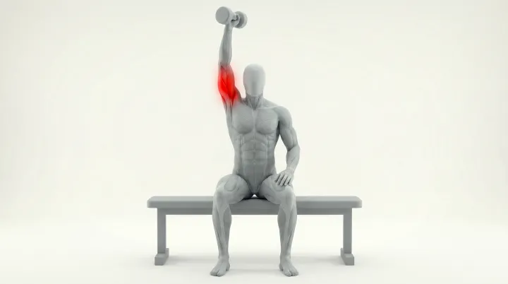 Form animation: Single-arm dumbbell triceps extension