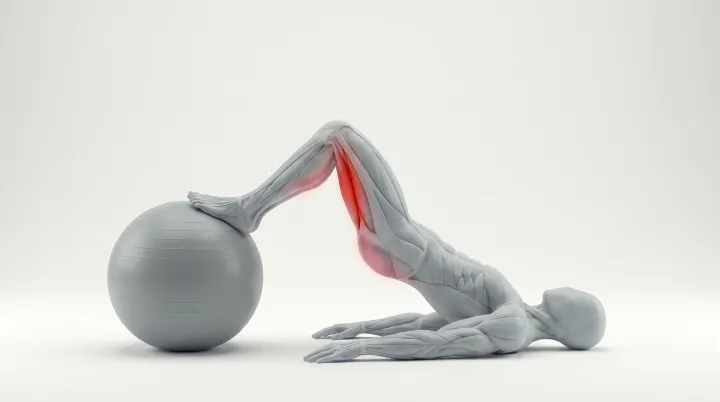 Form animation: Stability ball leg curl