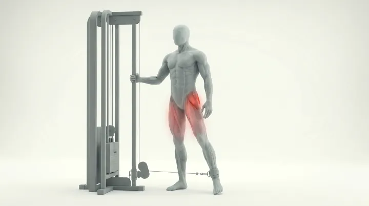 Form animation: Standing cable hip abduction