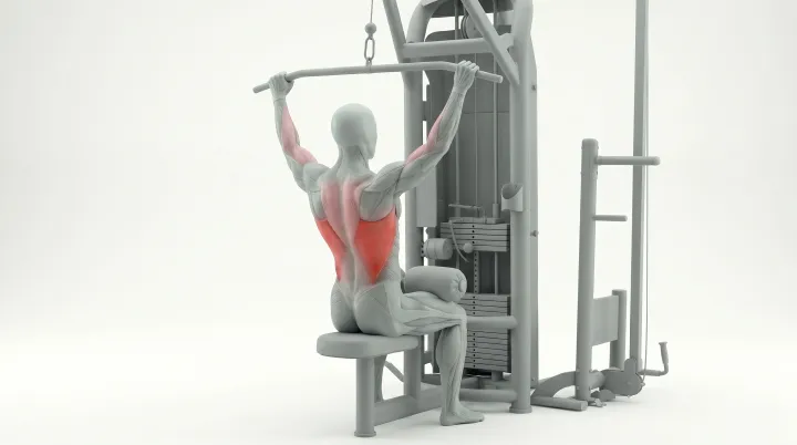 Form animation: Wide-grip lat pulldown